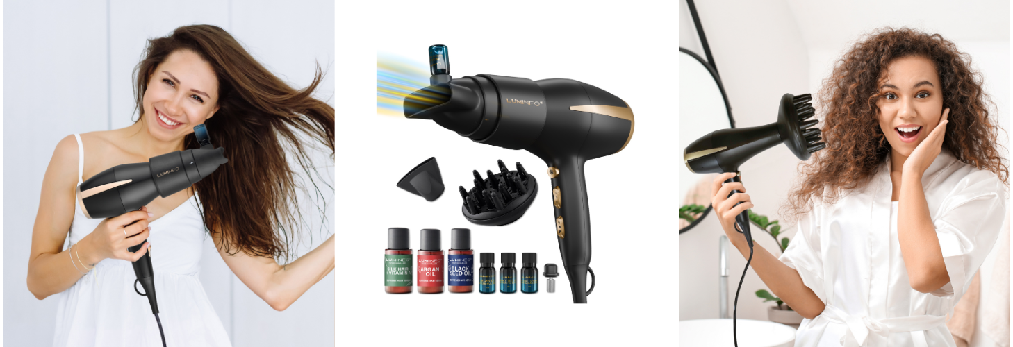 Hair dryer and serum